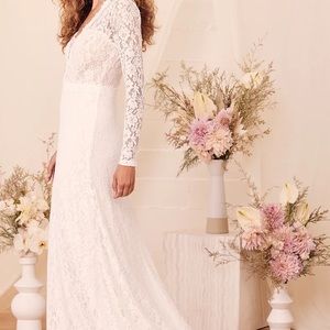 White Lace Wedding Dress Size Large